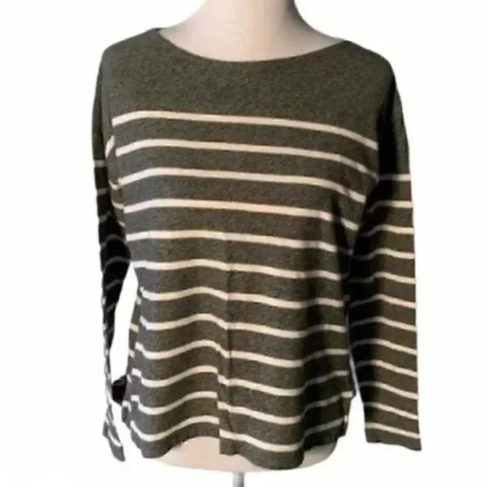 J. Crew Grey/White Crewneck size S